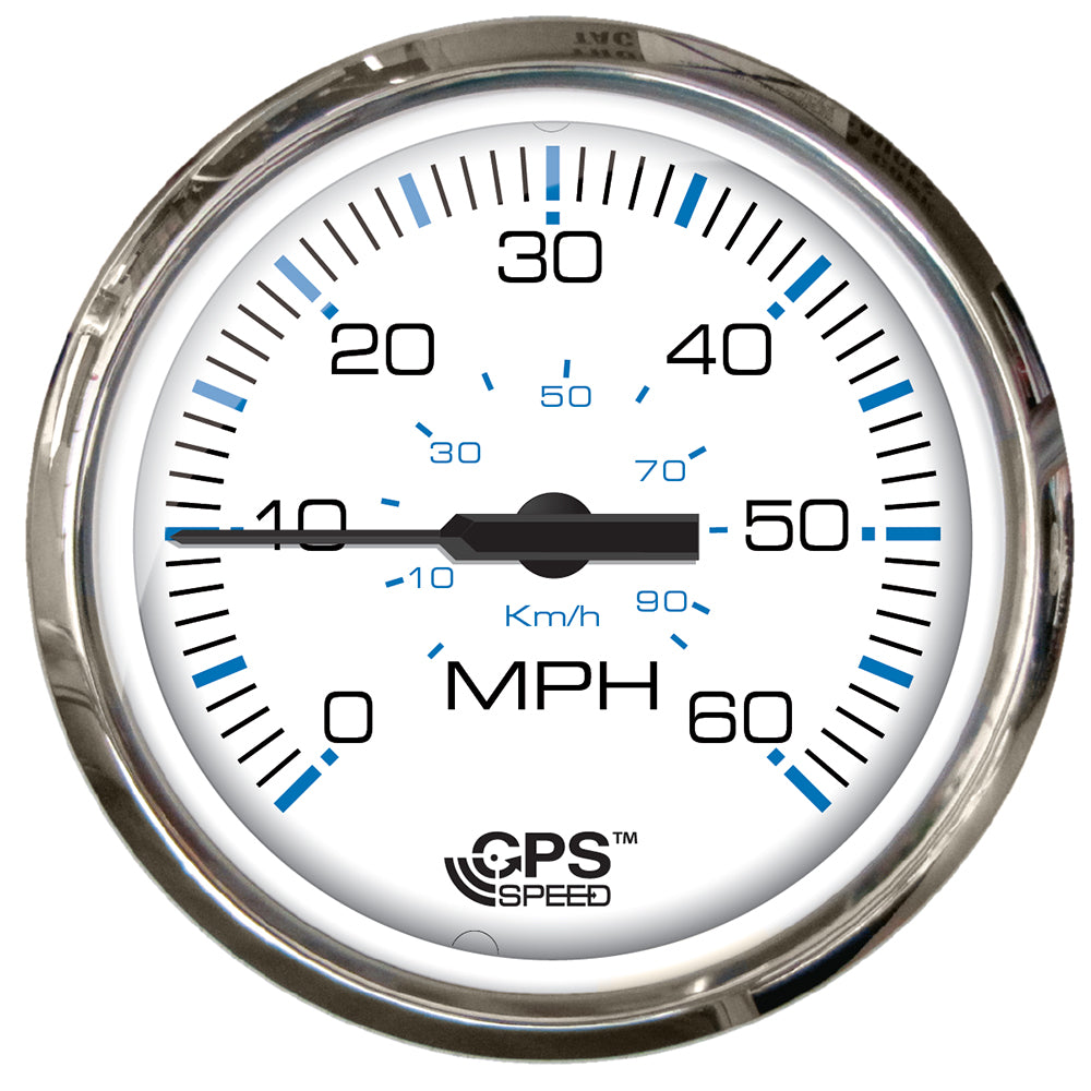 Faria 4" Chesepeake White SS Studded Speedometer - 60MPH (GPS) [33839] - Mealey Marine