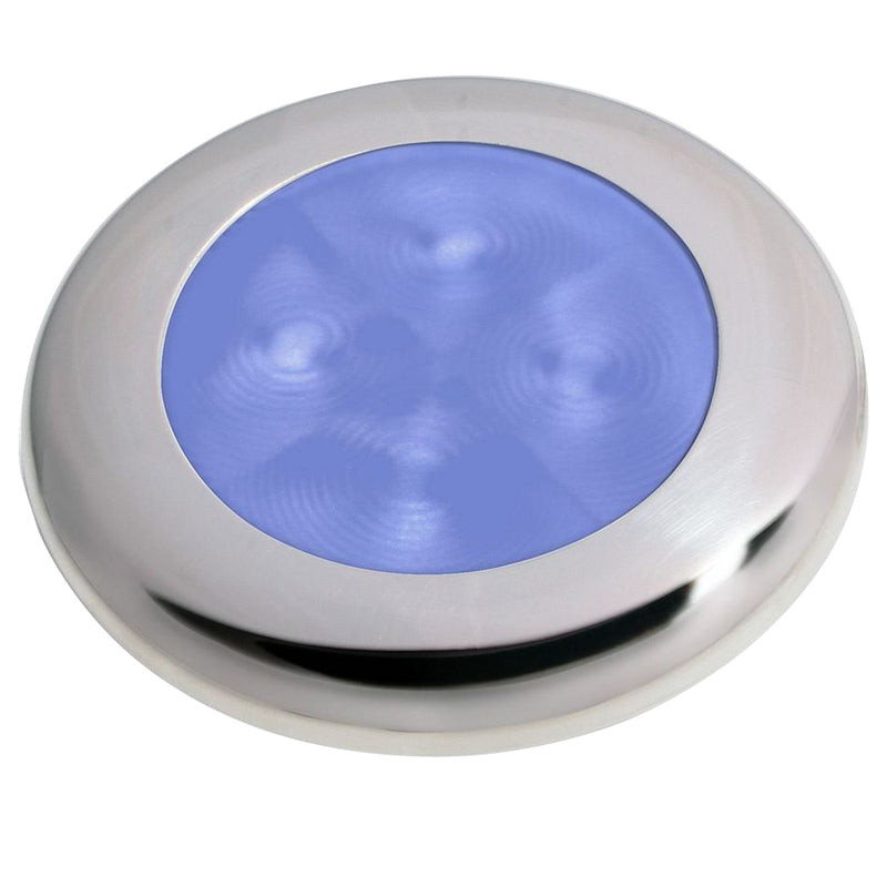 Hella Marine Polished Stainless Steel Rim LED Courtesy Lamp - Blue [980503221] - Mealey Marine