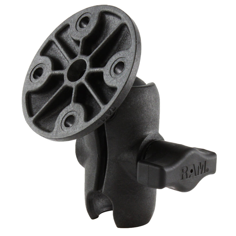 RAM Mount Composite 1" Ball Short Length Double Socket Arm w/2.5" Round Base Including AMPs Hole Pattern [RAP-B-103U-A] - Mealey Marine