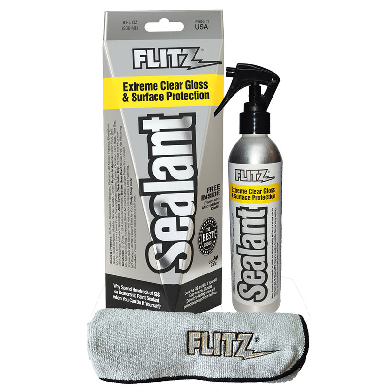 Flitz Ceramic Sealant Spray Bottle w/Microfiber Polishing Cloth - 236ml/8oz [CS 02908] - Mealey Marine