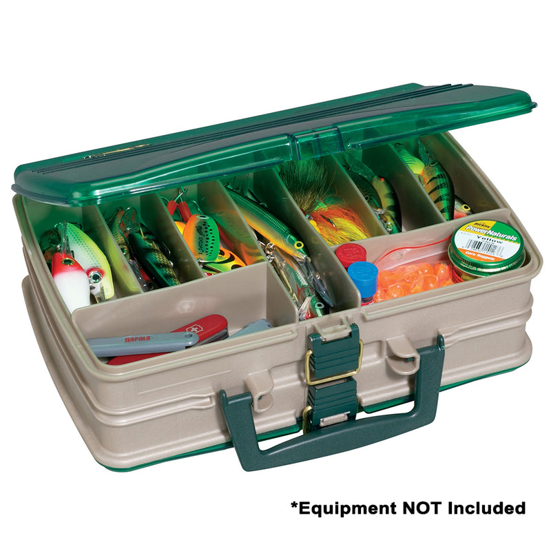Plano Double-Sided 20-Compartment Satchel - Sandstone/Green [112000] - Mealey Marine