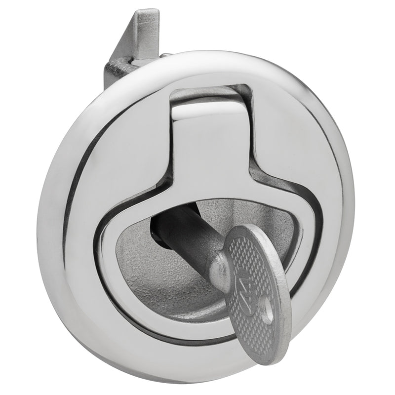 Whitecap Slam Latch Stainless Steel Locking Ring Pull [6136C] - Mealey Marine