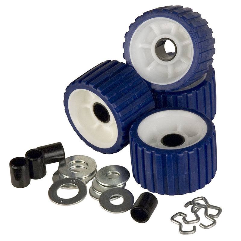 C.E. Smith Ribbed Roller Replacement Kit - 4-Pack - Blue [29320] - Mealey Marine