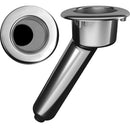 Mate Series Elite Screwless Stainless Steel 30 Rod  Cup Holder - Drain - Round Top [C1030DS] - Mealey Marine