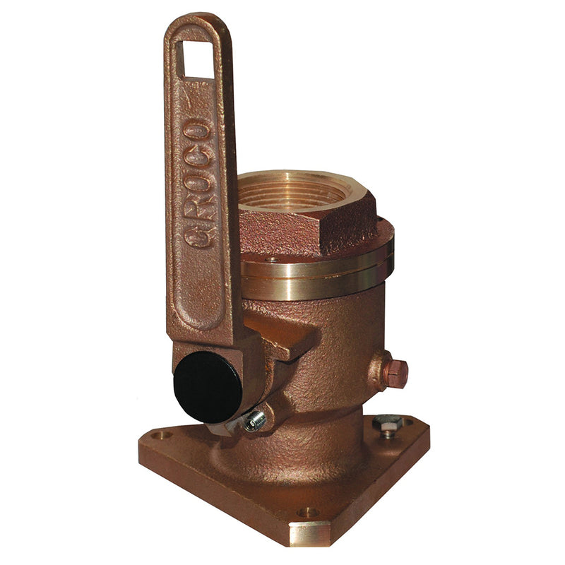 GROCO 1" Bronze Flanged Full Flow Seacock [BV-1000] - Mealey Marine