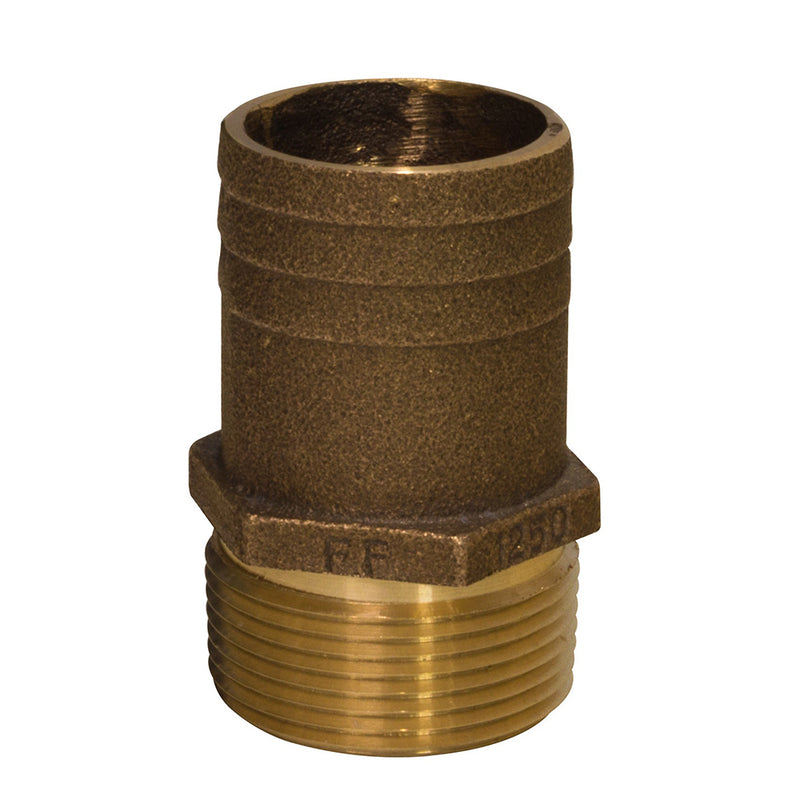 GROCO 1/2" NPT x 3/4" Bronze Full Flow Pipe to Hose Straight Fitting [FF-500] - Mealey Marine