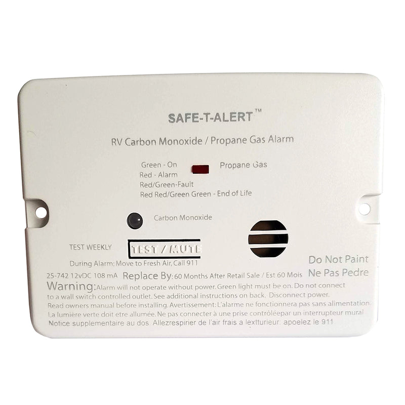 Safe-T-Alert Combo Carbon Monoxide Propane Alarm - Surface Mount - Mini - White [25-742-WHT] - Mealey Marine