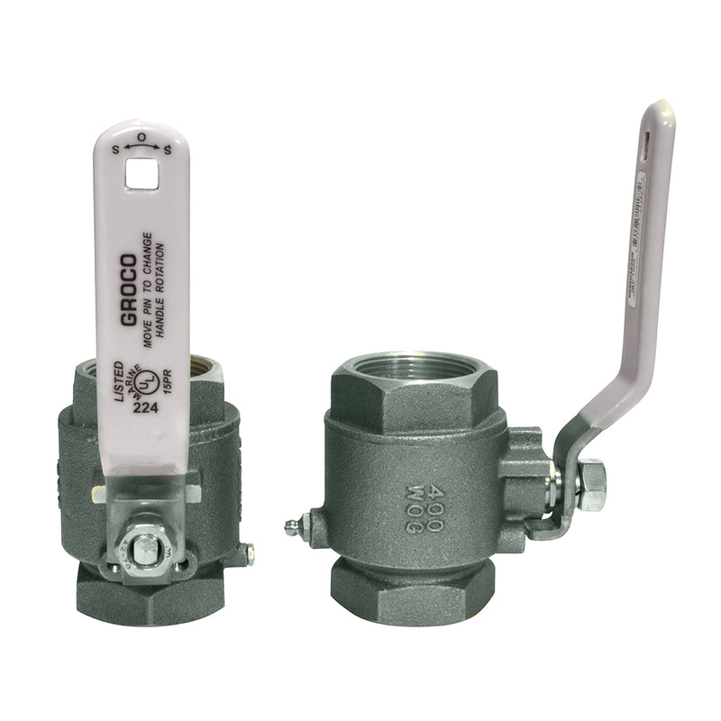 GROCO 1/2" NPT Stainless Steel In-Line Ball Valve [IBV-500-S] - Mealey Marine