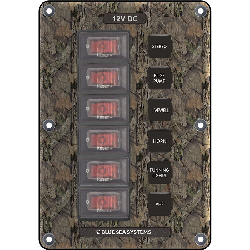 Blue Sea 4325 Circuit Breaker Switch Panel 6 Position - Camo [4325] - Mealey Marine