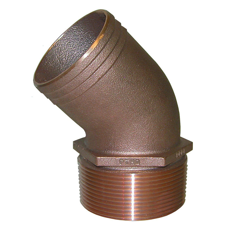 GROCO 3/4" NPT Bronze 45 Degree Pipe to 3/4" Hose [PTHD-750] - Mealey Marine