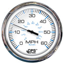 Faria 5" Speedometer (60 MPH) GPS (Studded) Chesapeake White w/Stainless Steel [33861] - Mealey Marine