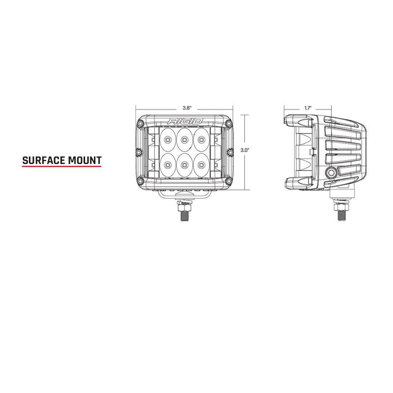 RIGID Industries D-SS Series PRO Driving Surface Mount - Black [261313] - Mealey Marine