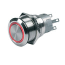 BEP Push-Button Switch 12V Latching On/Off - Red LED [80-511-0001-00] - Mealey Marine