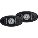 RIGID Industries A-Series Black Low Power LED Light Pair - Red [482043] - Mealey Marine