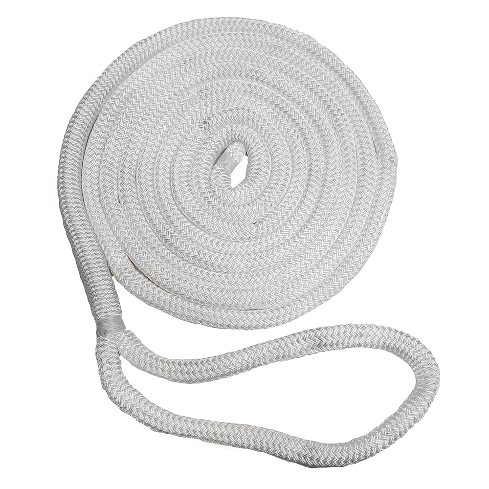 New England Ropes 3/8" x 25 Nylon Double Braid Dock Line - White [C5050-12-00025] - Mealey Marine