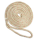 New England Ropes 5/8" x 50 Nylon Double Braid Dock Line - White/Gold w/Tracer [C5059-20-00050] - Mealey Marine