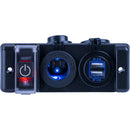 Sea-Dog Double USB  Power Socket Panel w/Breaker Switch [426506-1] - Mealey Marine