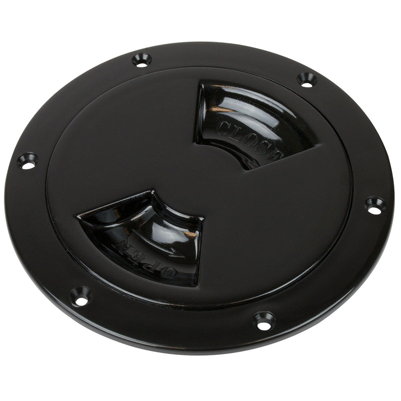 Sea-Dog Smooth Quarter Turn Deck Plate - Black - 4" [336145-1] - Mealey Marine