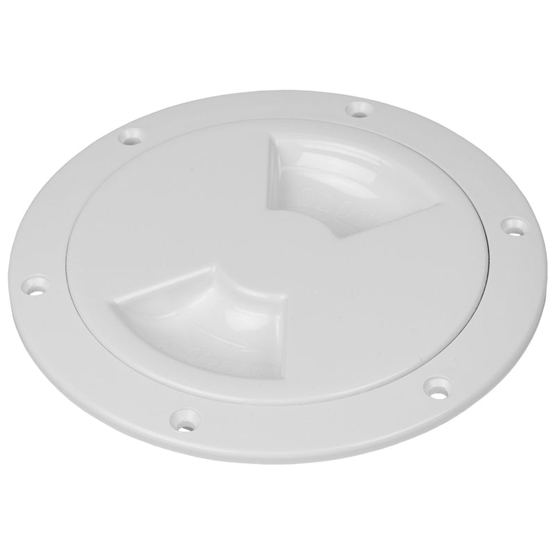 Sea-Dog Quarter-Turn Smooth Deck Plate w/Internal Collar - White - 6" [336360-1] - Mealey Marine