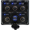 Sea-Dog Water Resistant Toggle Switch Panel w/USB Power Socket - 5 Toggle [424617-1] - Mealey Marine