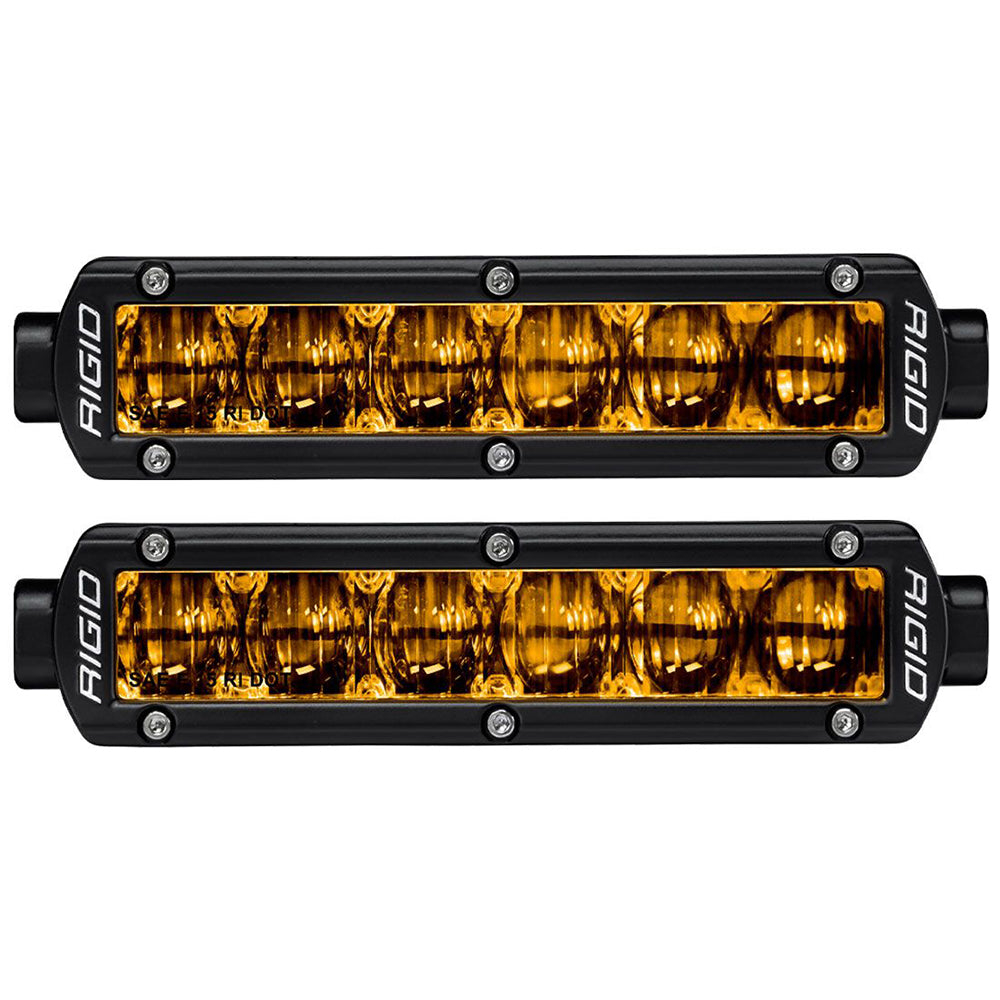 RIGID Industries 6" SR-Series SAE Compliant Fog Light - Black w/Yellow Light [906704] - Mealey Marine