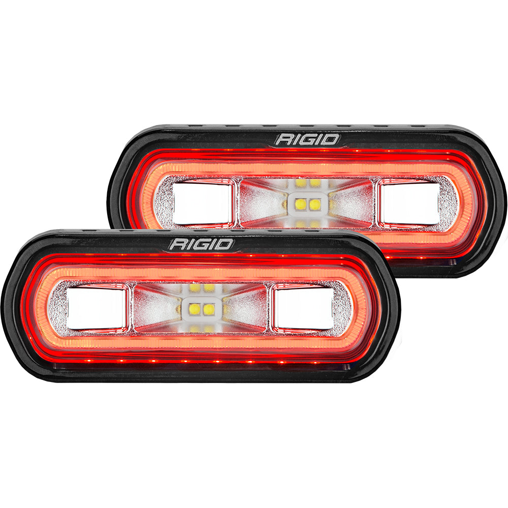 RIGID Industries SR-L Series Surface Mount Spreader Light - Black Housing - Red Halo [53122] - Mealey Marine