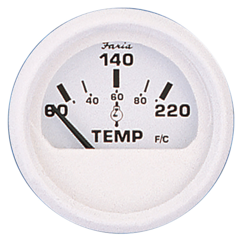 Faria Dress White 2" Cylinder Head Temperature Gauge (60 - 220 F) [13113] - Mealey Marine