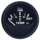Faria Euro Black 2" Cylinder Head Temperature Gauge (60 to 220 F) with Sender [12819] - Mealey Marine
