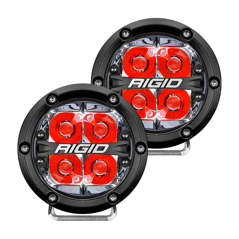 RIGID Industries 360-Series 4" LED Off-Road Spot Beam w/Red Backlight - Black Housing [36112] - Mealey Marine