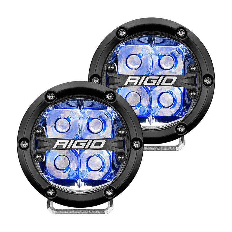 RIGID Industries 360-Series 4" LED Off-Road Spot Beam w/Blue Backlight - Black Housing [36115] - Mealey Marine