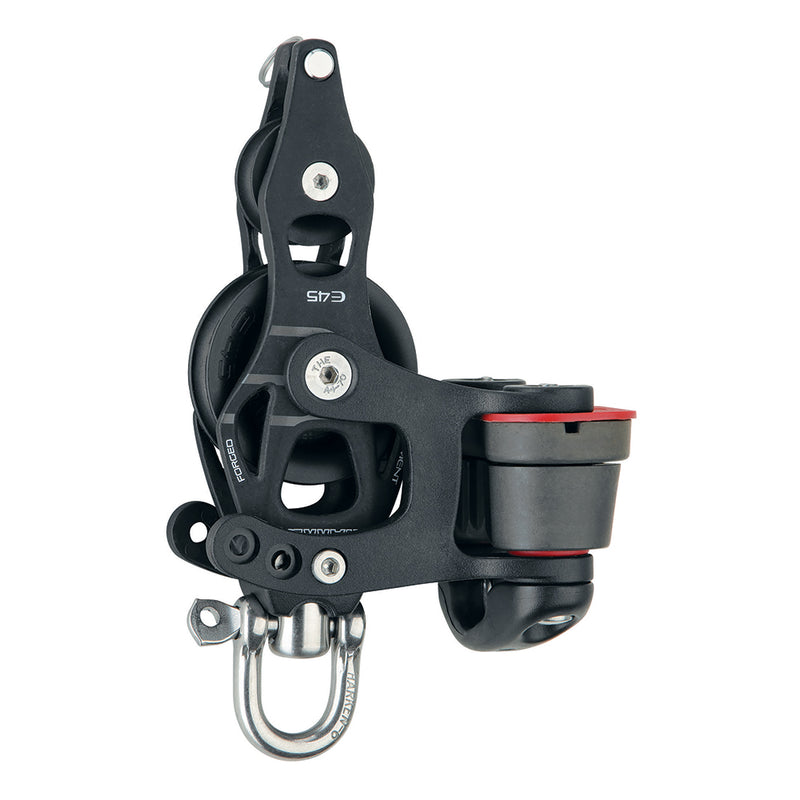 Harken 45mm Single Aluminum Element Fiddle Block w/Swivel, Becket  150 Cam Cleat [6234] - Mealey Marine