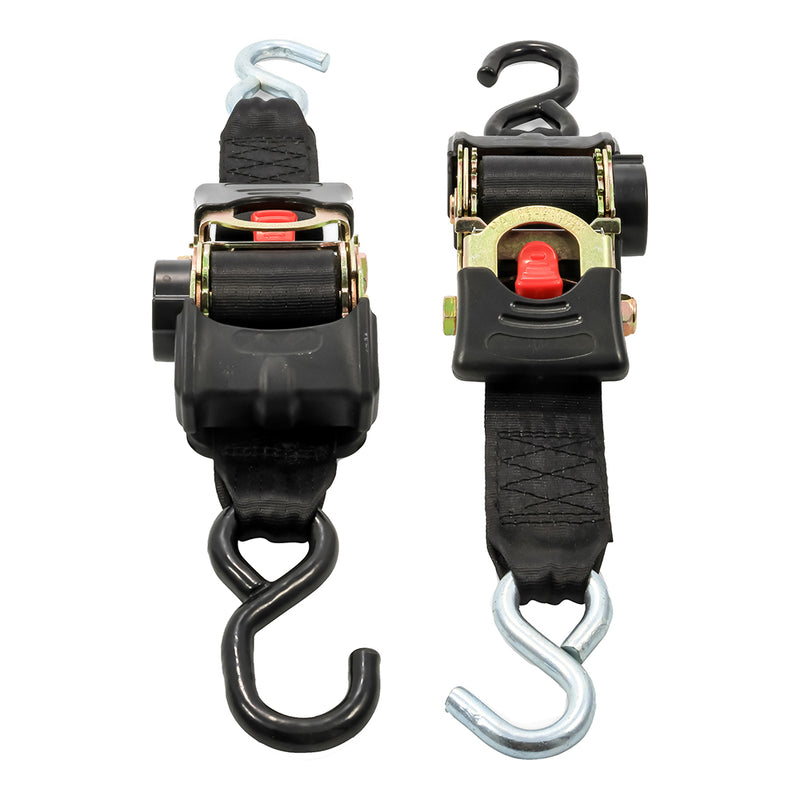 Camco Retractable Tie Down Straps - 2" Width 6 Dual Hooks [50031] - Mealey Marine