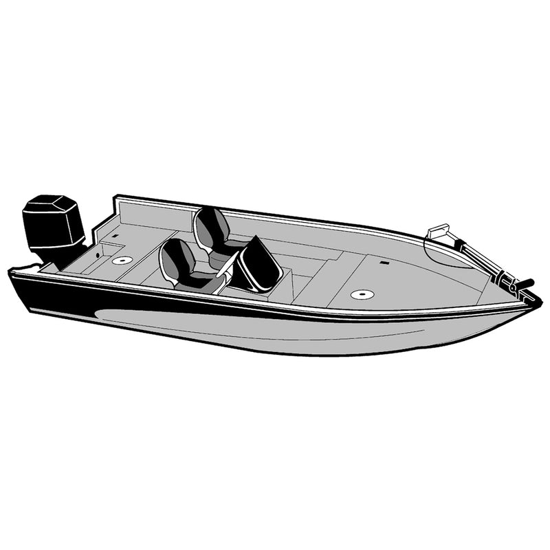 Carver Performance Poly-Guard Styled-to-Fit Boat Cover f/15.5 V-Hull Side Console Fishing Boats - Grey [72215P-10] - Mealey Marine