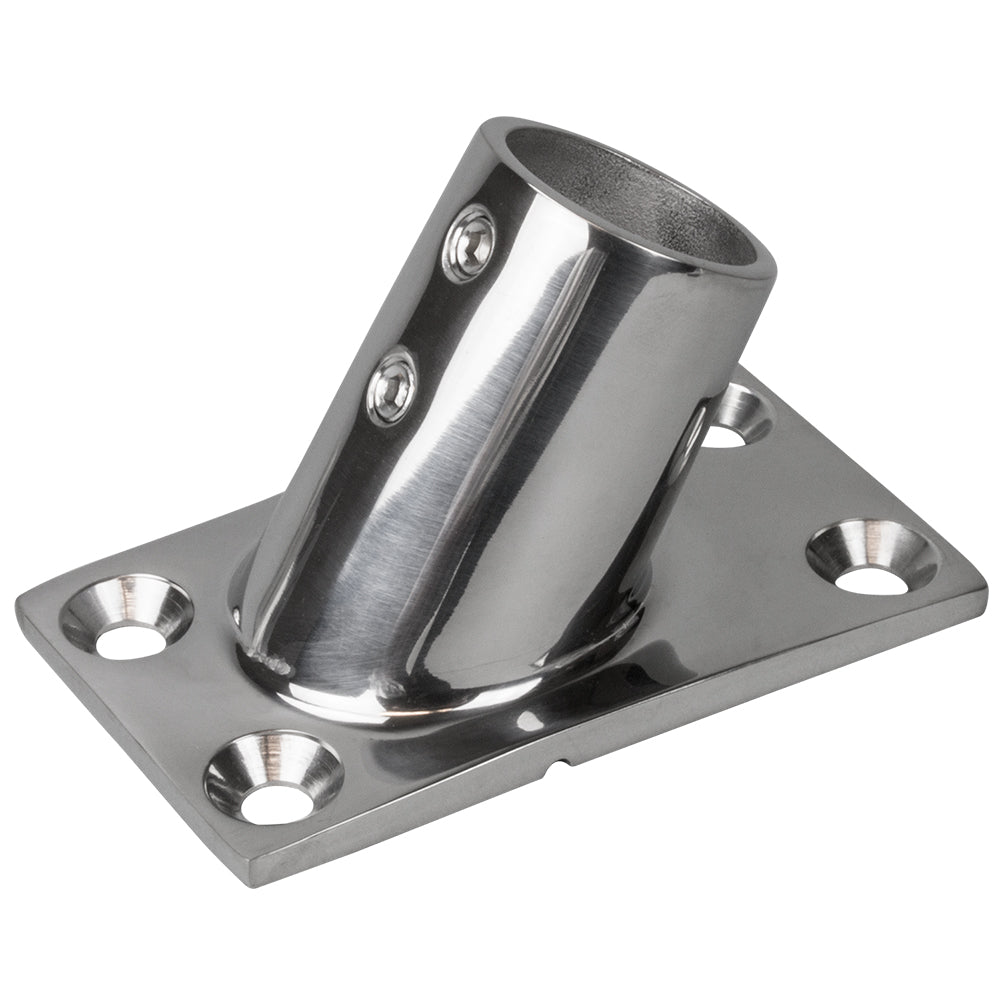 Sea-Dog Rail Base Fitting Rectangular Base 60 316 Stainless Steel - 1-7/8" x 3-1/4" - 1" OD [281601-1] - Mealey Marine