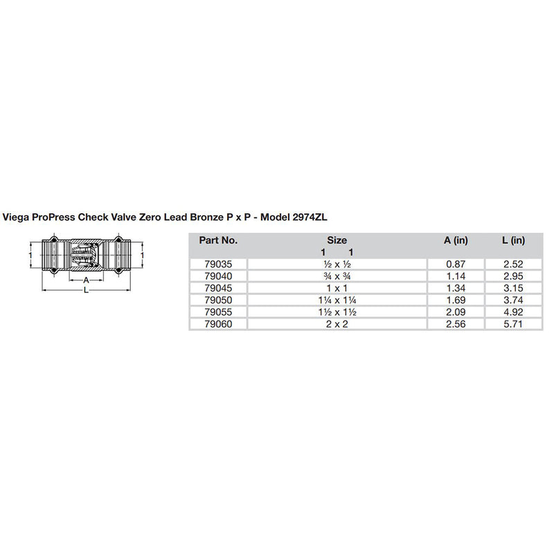 Viega ProPress 1" Zero Lead Check Valve - Double Press Connection - Smart Connect Technology [79045] - Mealey Marine