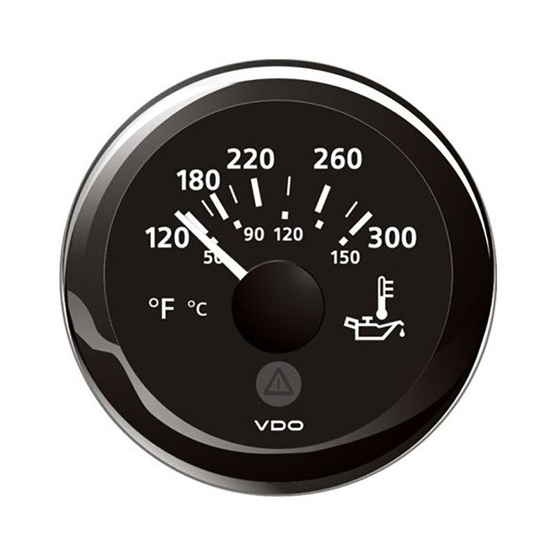 Veratron 52MM (2-1/16") ViewLine Oil Temperature Gauge 120-300F - Black Dial  Bezel [A2C59514165] - Mealey Marine