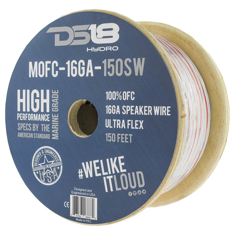 DS18 HYDRO Marine Grade OFC Speaker Wire 16 GA - 150 Roll [MOFC16GA150SW] - Mealey Marine