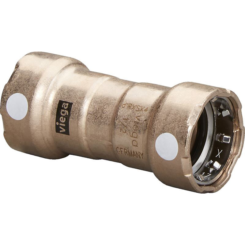 Viega MegaPress 1" Copper Nickel Coupling w/Stop Double Press Connection - Smart Connect Technology [88390] - Mealey Marine