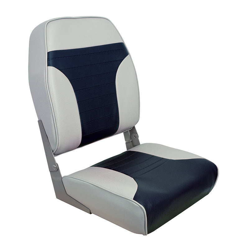 Springfield High Back Multi-Color Folding Seat - Blue/Grey [1040661] - Mealey Marine