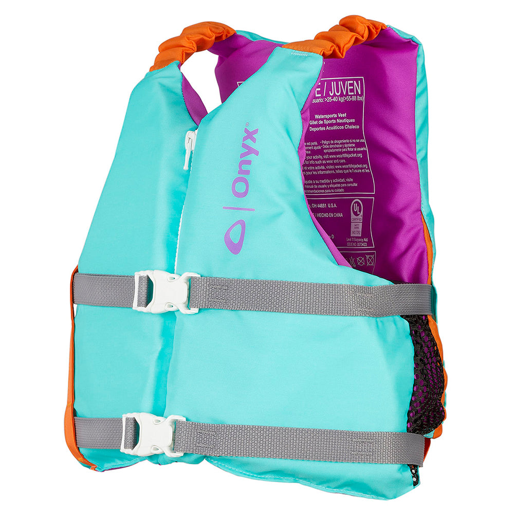 Onyx Youth Universal Paddle Vest - Aqua [121900-505-002-21] - Mealey Marine