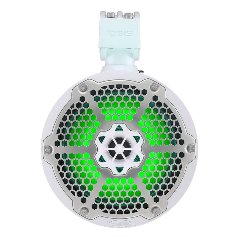 DS18 Hydro 6.5" Neodymium Wakeboard Speakers with 1" Driver and RGB LED Lights - 450W - White [NXL-X6TPNEO/WH]