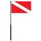 Mate Series Flag Pole - 36" w/Dive Flag [FP36DIVE] - Mealey Marine
