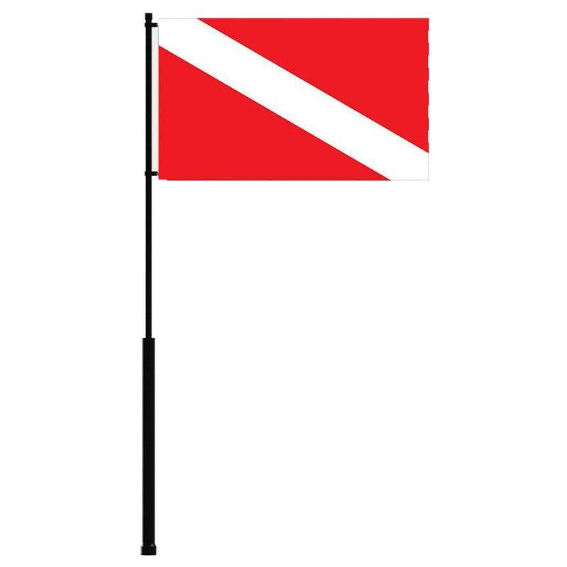 Mate Series Flag Pole - 72" w/Dive Flag [FP72DIVE] - Mealey Marine