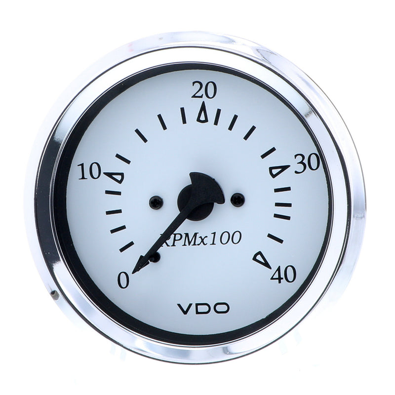 VDO Cockpit Marine 85MM (3-3/8") Diesel Tachometer - Alternator Input - White Dial/Chrome Bezel [333-15272] - Mealey Marine