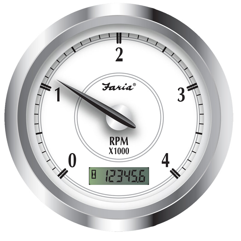 Faria Newport SS 4" Tachometer w/Hourmeter f/Diesel w/Magnetic Take Off - 4000 RPM [45007] - Mealey Marine