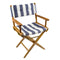 Whitecap Directors Chair w/Navy  White Cushion - Teak [61040] - Mealey Marine