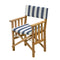 Whitecap Directors Chair II w/Navy  White Cushion - Teak [61050] - Mealey Marine