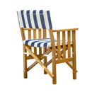 Whitecap Directors Chair II w/Navy  White Cushion - Teak [61050] - Mealey Marine