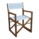 Whitecap Directors Chair w/White Batyline Fabric - Teak [63061] - Mealey Marine