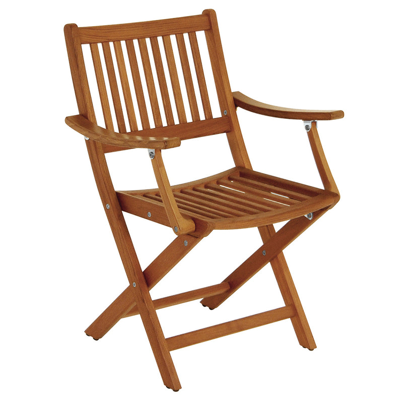 Whitecap Folding Chair w/Arms - Teak [63070] - Mealey Marine